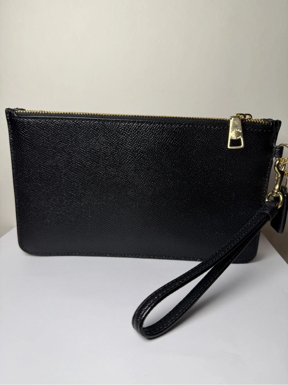 Coach Black Saffiano Leather Wristlet